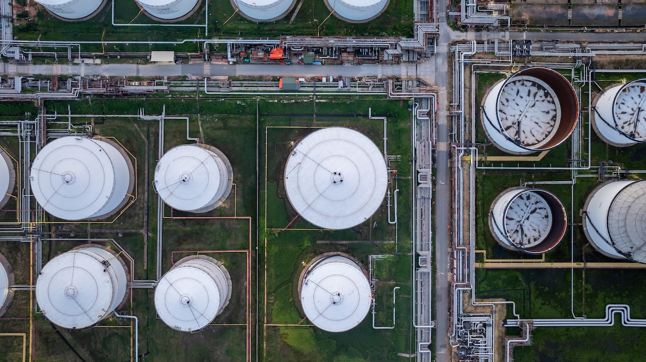 Aerial view of storage terminals