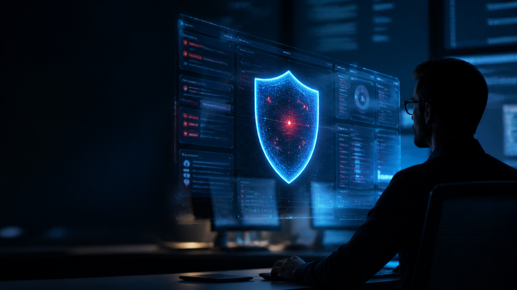Especialista en ciberseguridad analizando vulnerabilidades en una aplicación creada con IA.
